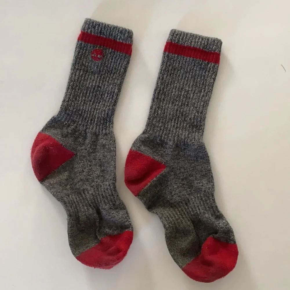 TIMBERLAND Boot Ragg Socks Red Gray great for Boots